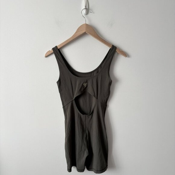 Aritzia Golden ButterSway Romper Back Cutout Dark Brown Green Size XS - Picture 4 of 5